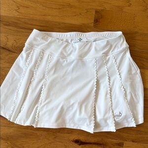 White Tennis Skirt with Ruffle Details